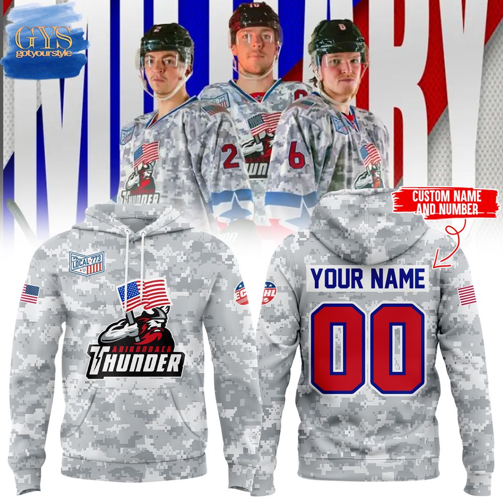 Adirondack Thunder Veterans Day 2024 Limited Edition Hoodie