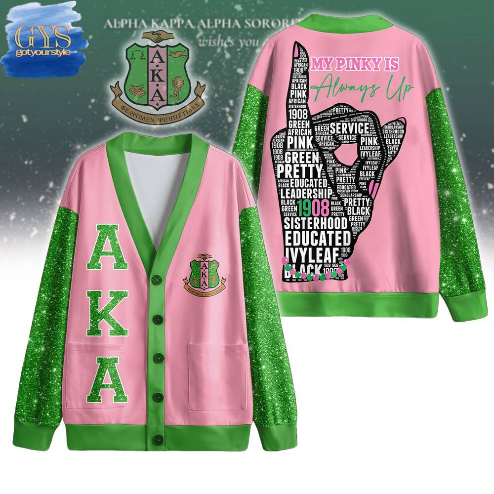 Alpha Kappa Alpha My Pinky Is Always Up Cardigan