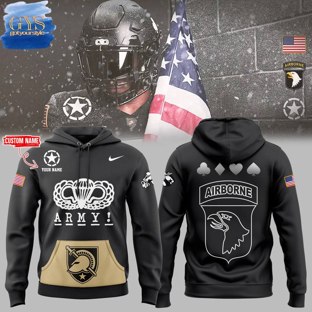 Army Black Knights Airborne Limited Edition Custom Name Hoodie