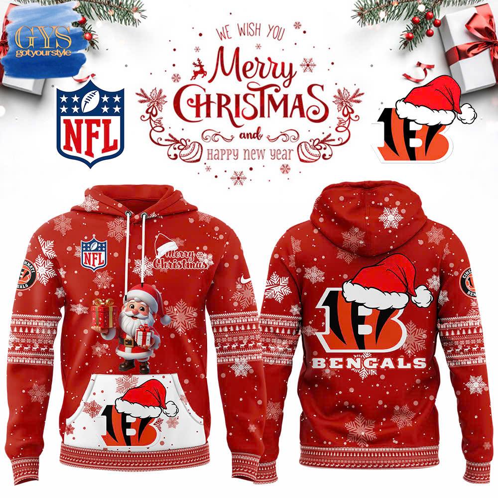 Cincinnati Bengals 2024 Merry Christmas Premium New Limited Pullover Hoodie