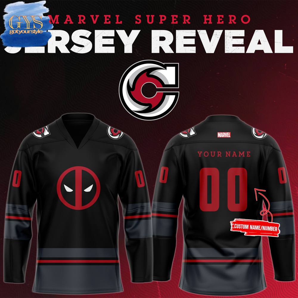 Cincinnati Cyclones Super Hero Night 2024 Deadpool Limited Edition Jersey