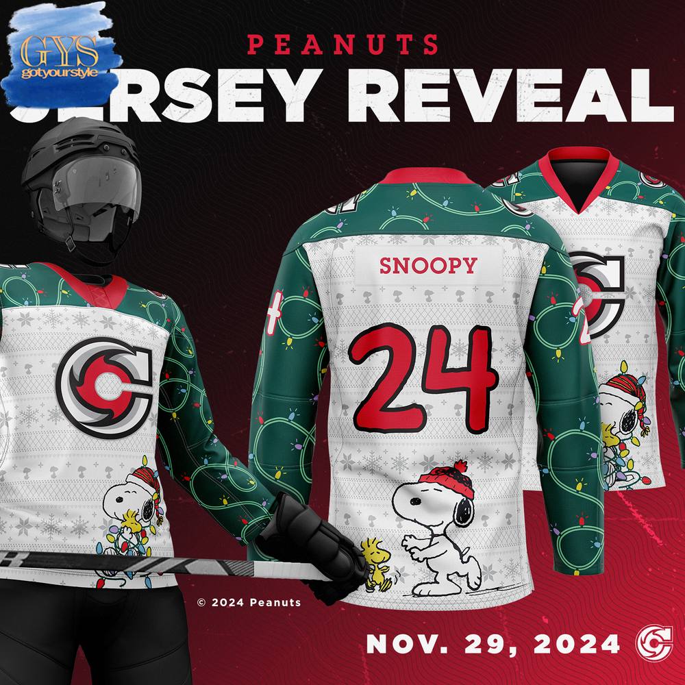 Cincinnati Cyclones x Peanuts 2024 Special Edition Hockey Jersey