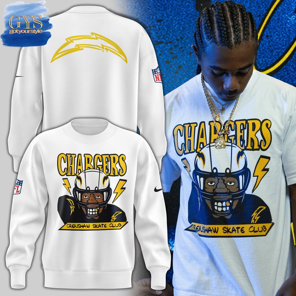 Crenshaw Skate Club x Los Angeles Chargers 2024 Limited White Sweatshirt