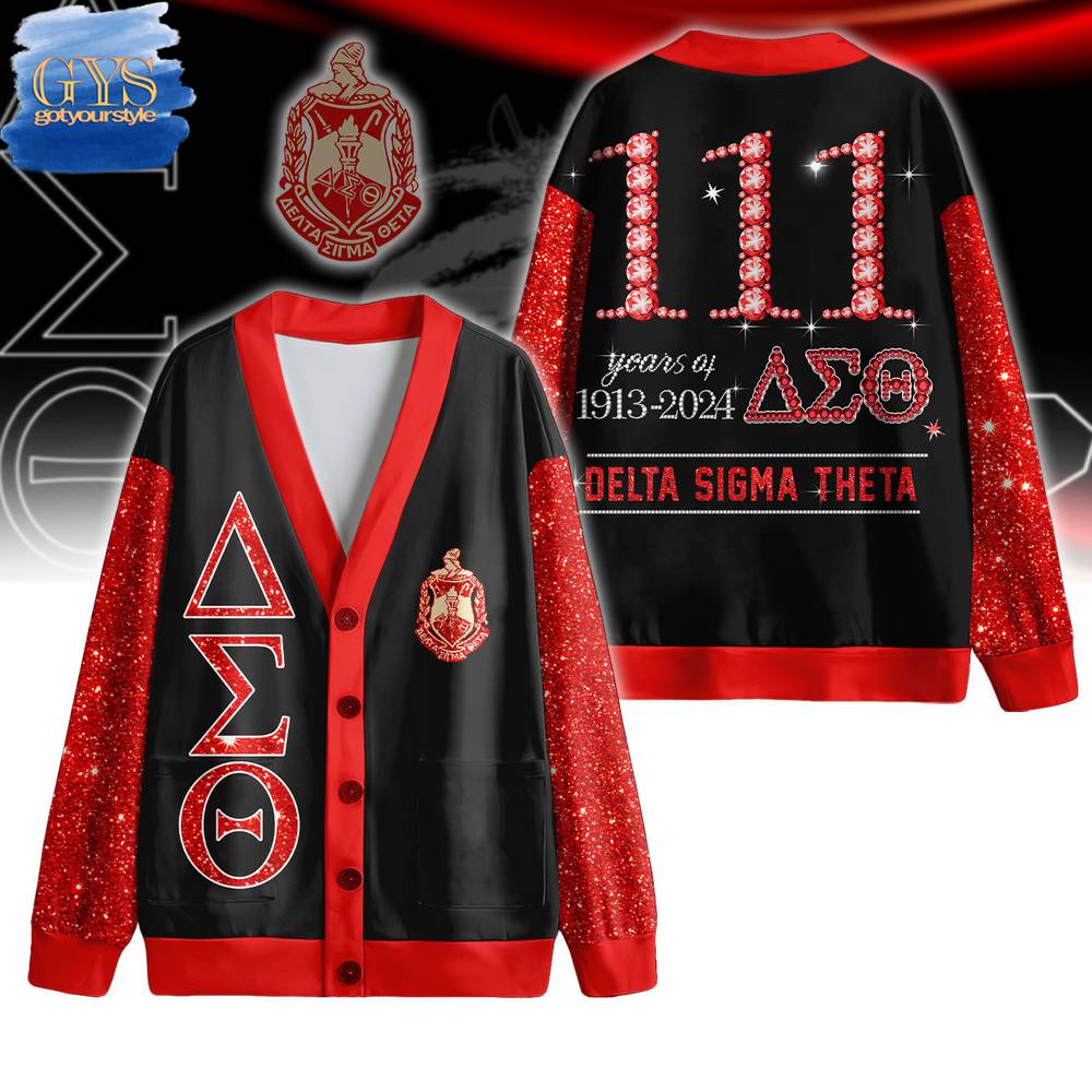 Delta Sigma Theta 111 Years Celebration Limited Edition Printed Cardigan