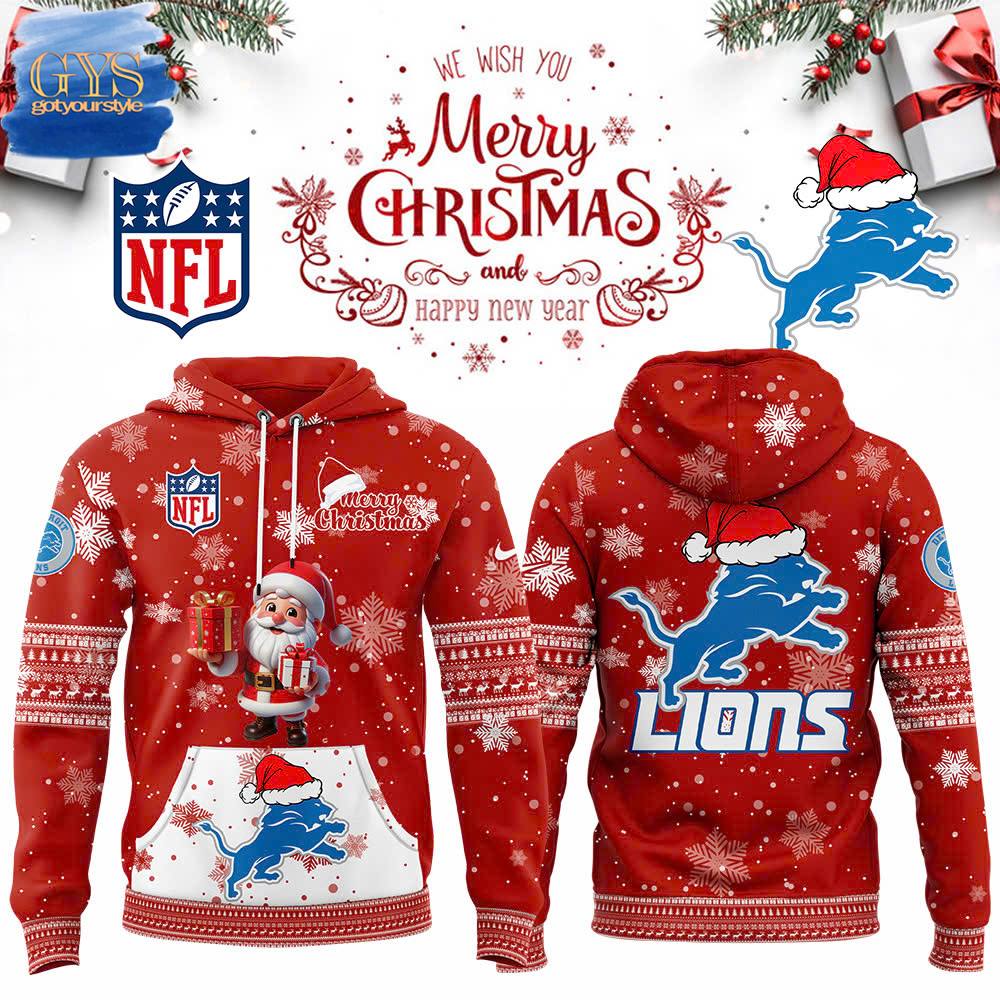 Detroit Lions 2024 Merry Christmas Premium New Limited Pullover Hoodie