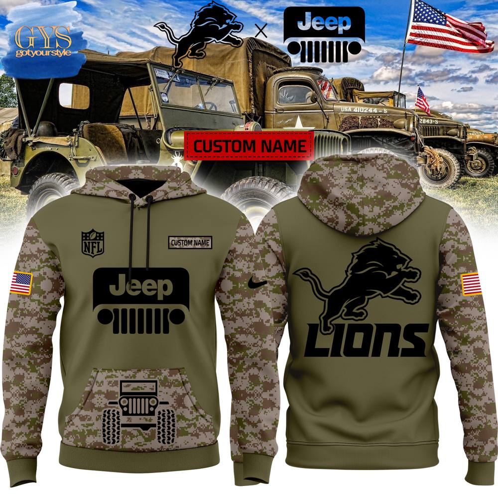 Detroit Lions 2024 NFL x Jeep Camo Limited Edition Unisex Hoodie