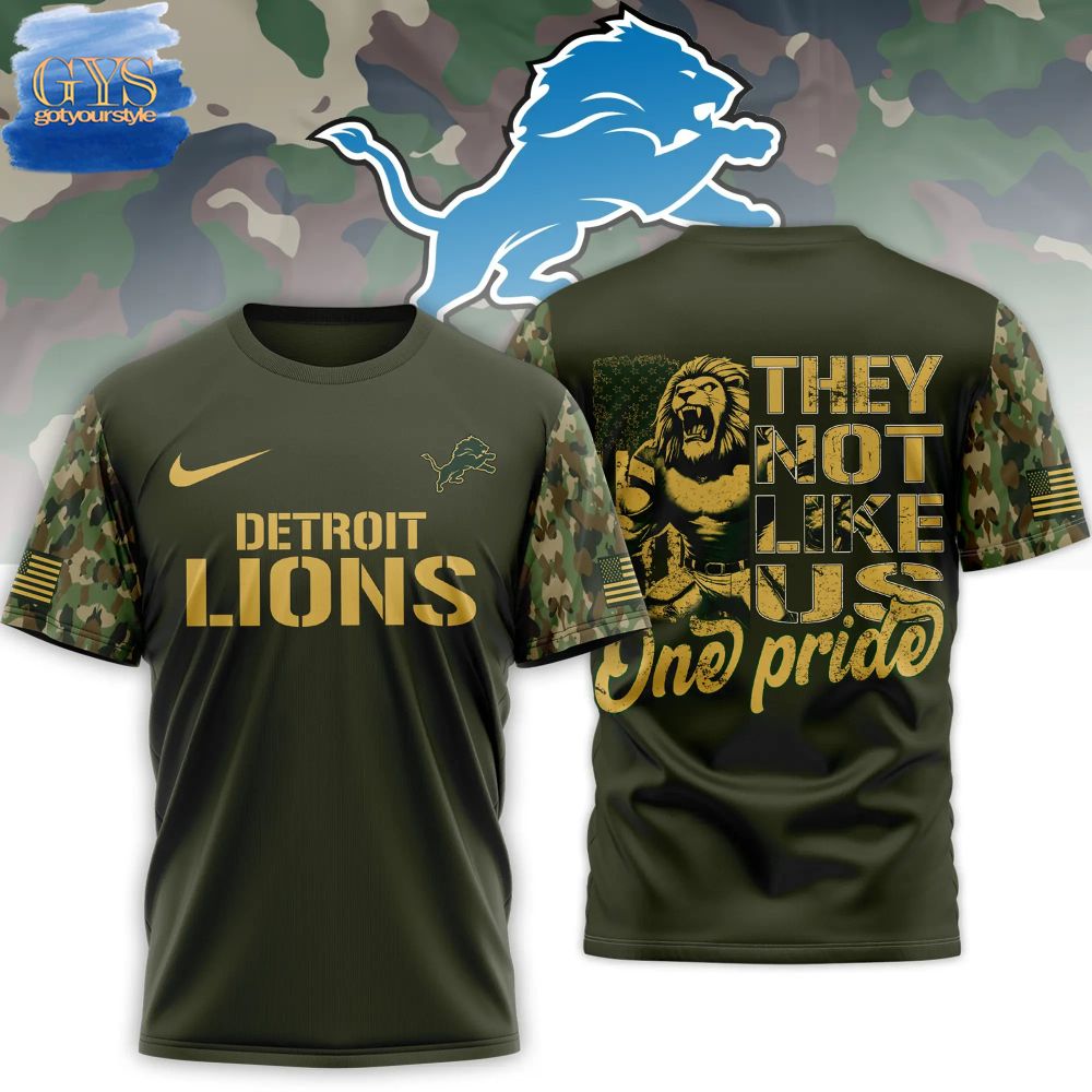 Detroit Lions They Not Like Us Camo Shirt