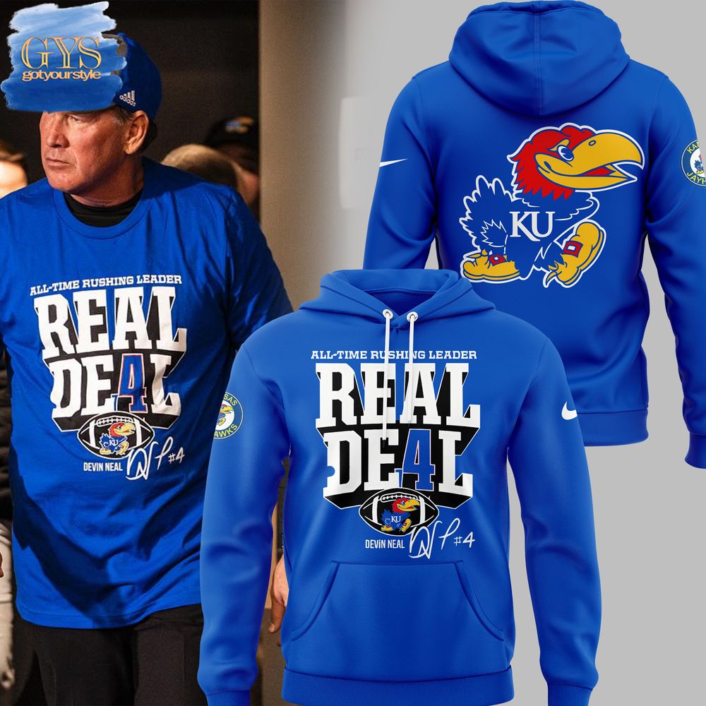 Devin Neal Kansas Jayhawks Real Deal Rushing Record Limited Hoodie