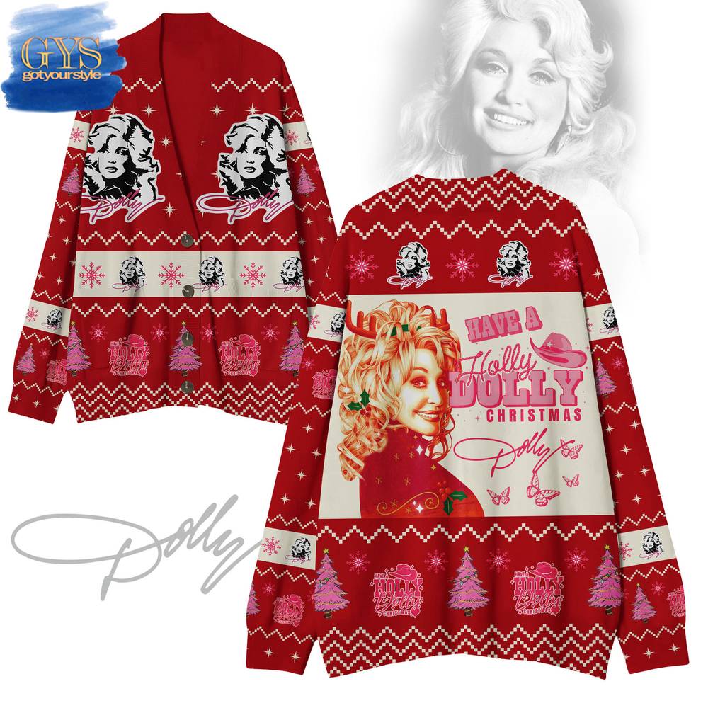 Dolly Parton Have A Holly Dolly Christmas Cardigan