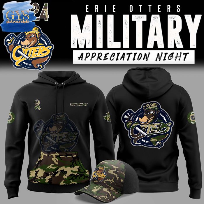 Erie Otters Military Appreciation 2024 Limited Edition Pullover Hoodie