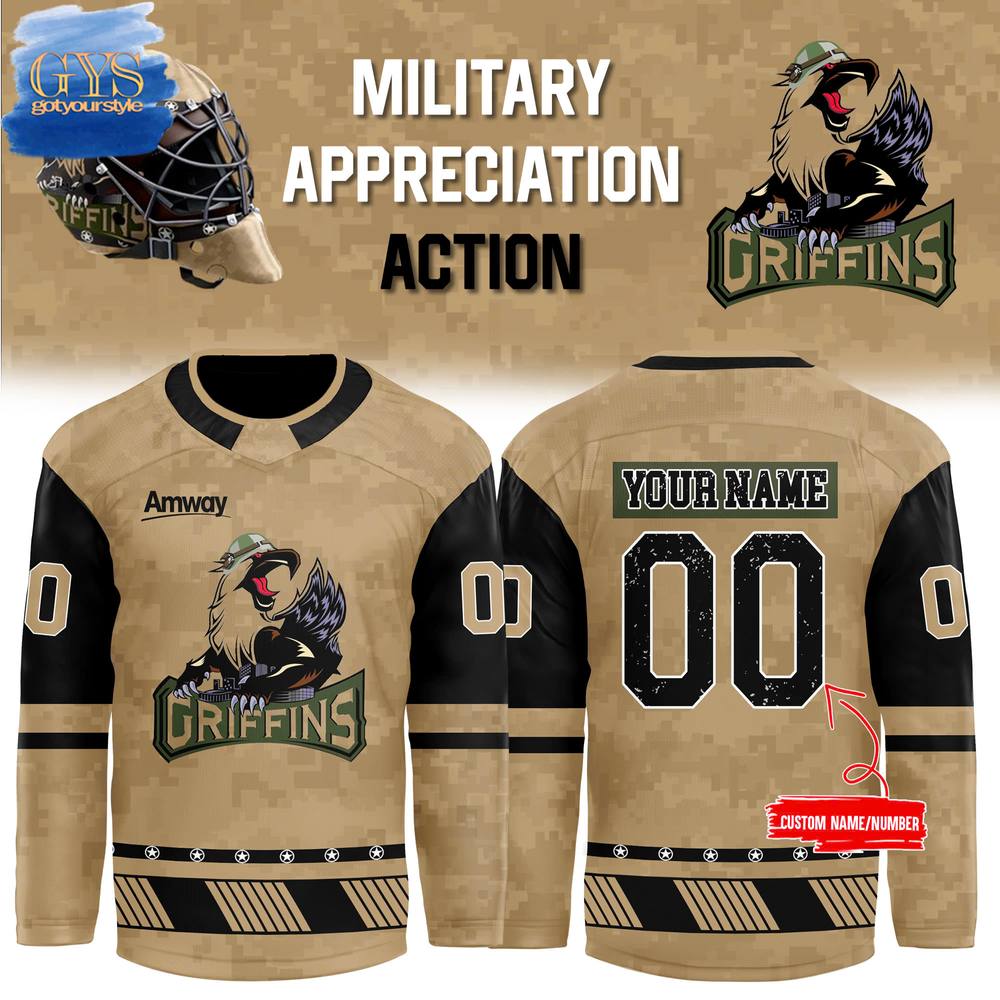 Grand Rapids Griffins Military Appreciation 2024 Hockey Jersey