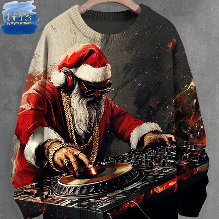 Hip Hop Santa DJ Christmas Ugly Sweater