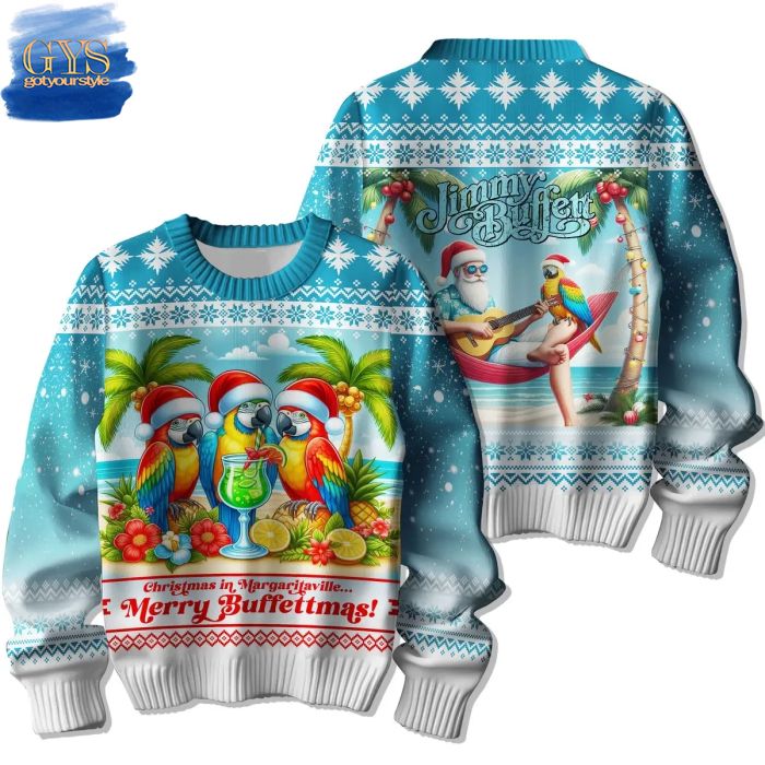 Jimmy Buffett Christmas In Margaritaville Ugly Sweater