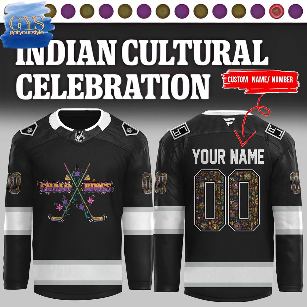 Los Angeles Kings 2024 Indian Cultural Night Limited Edition Custom Jersey