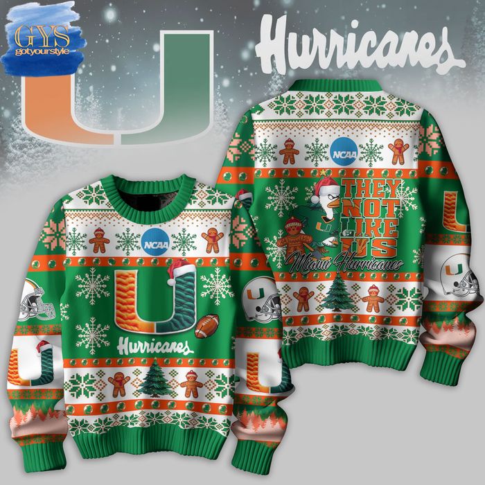 Miami Hurricanes They Not Like Us Ugly Christmas Sweater