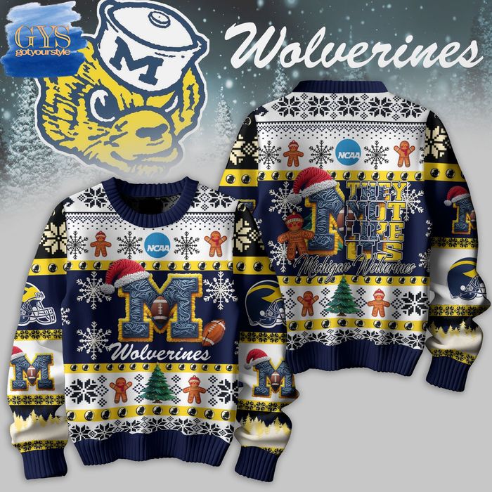 Michigan Wolverines They Not Like Us Ugly Christmas Sweater