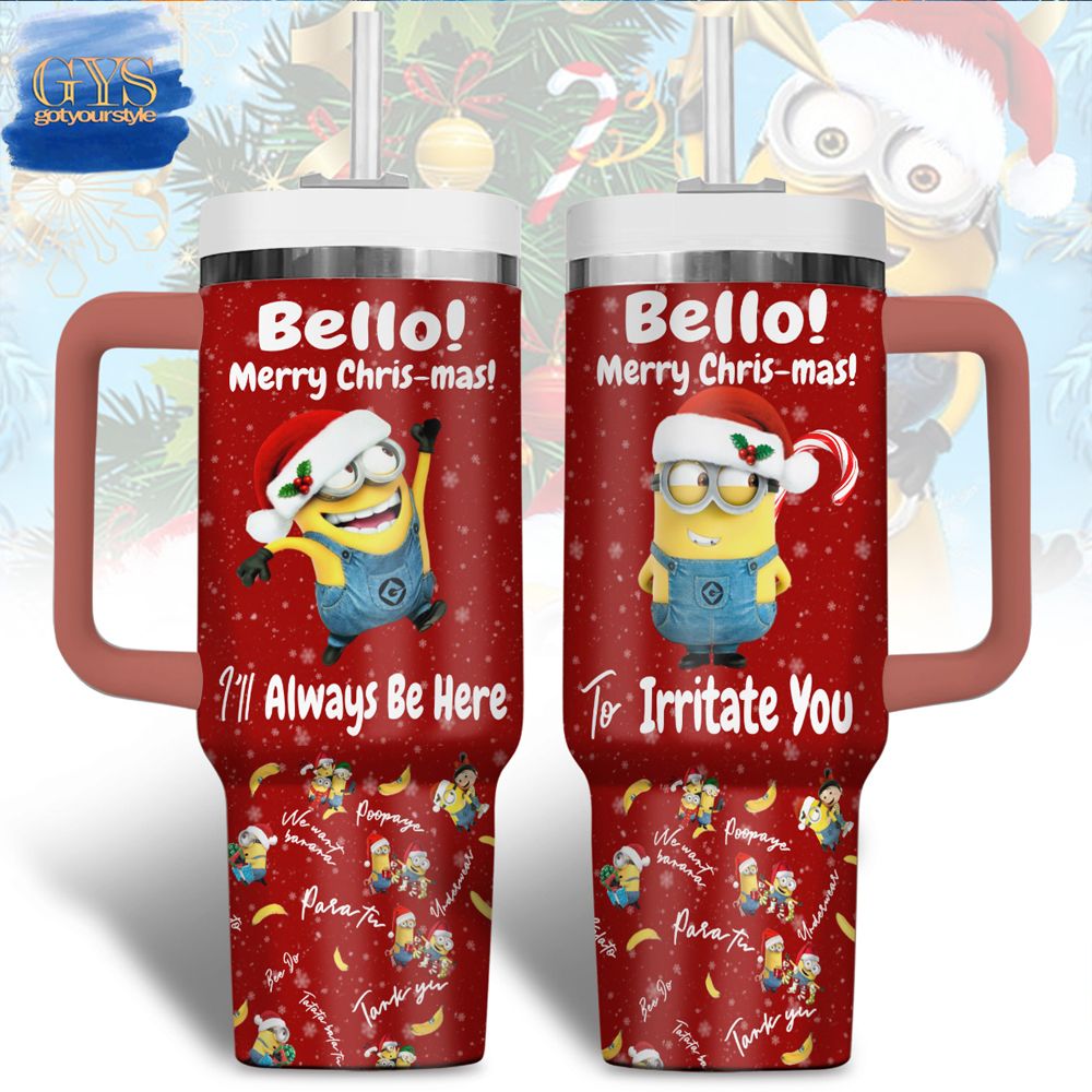 Minion Merry Christmas Limited Edition 40 Oz Handle Tumbler