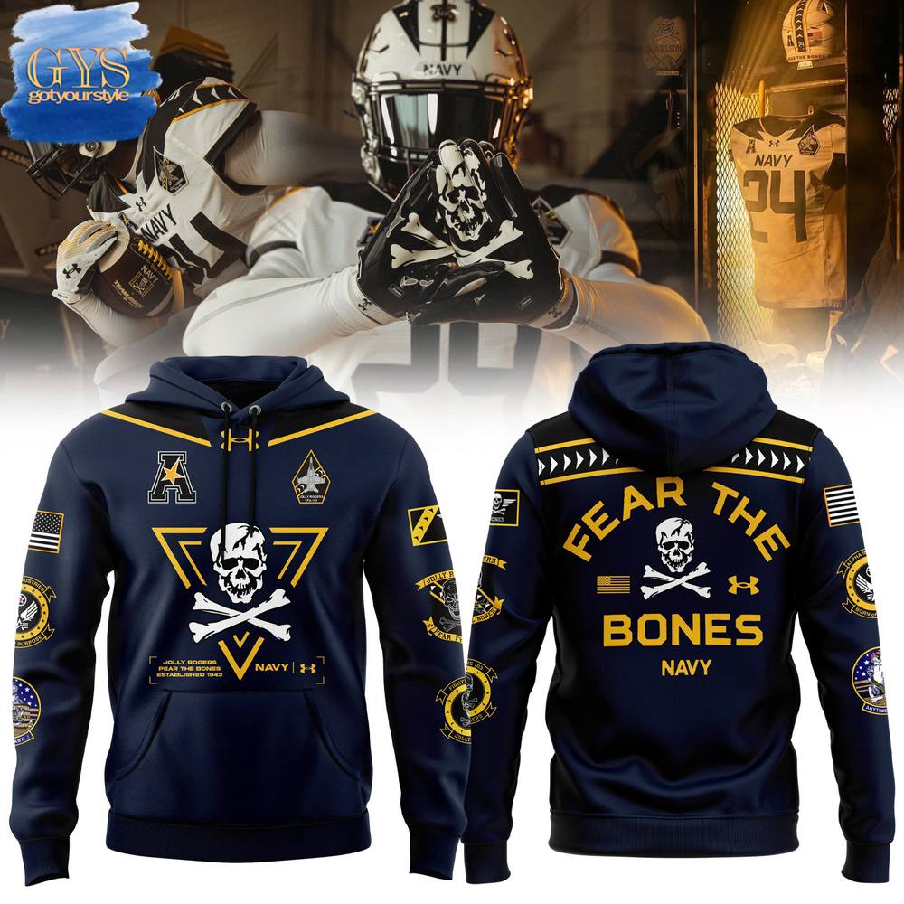 Navy Midshipmen Jolly Rogers Fear The Bones Limited Edition Hoodie