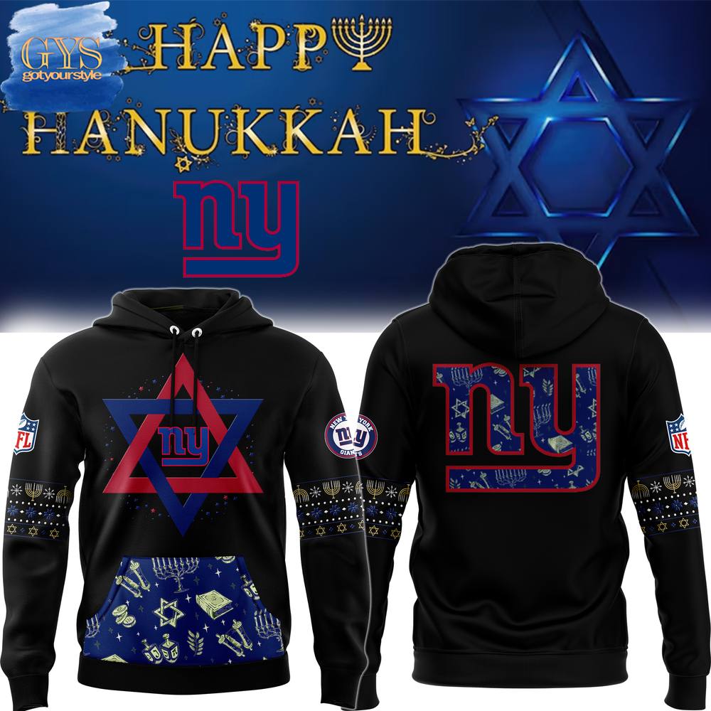 New York Giants 2024 Hanukkah Holiday Premium Limited Hoodie