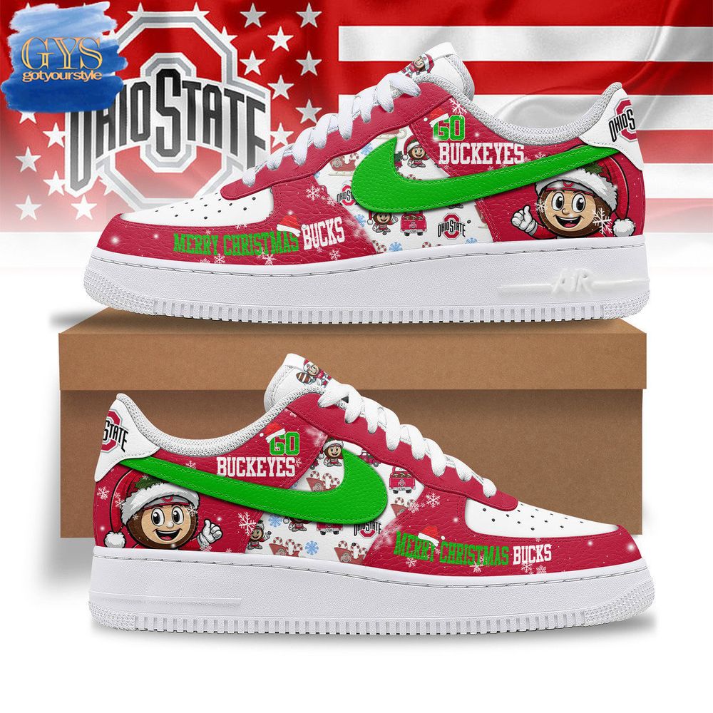 Ohio State Merry Christmas Bucks Nike Air Force 1