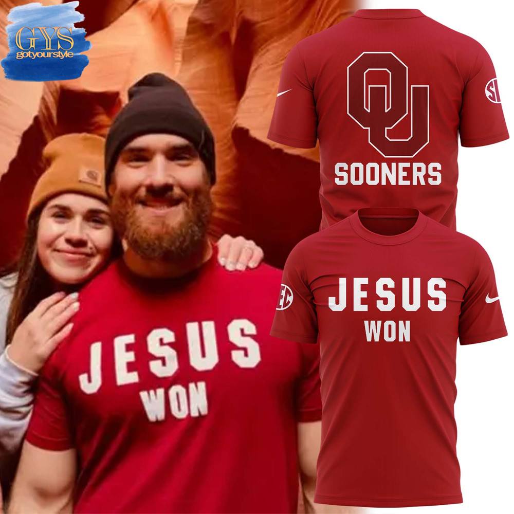 Oklahoma Sooners Football 2024 Jesus Won Premium Limited Red Nike Shirt