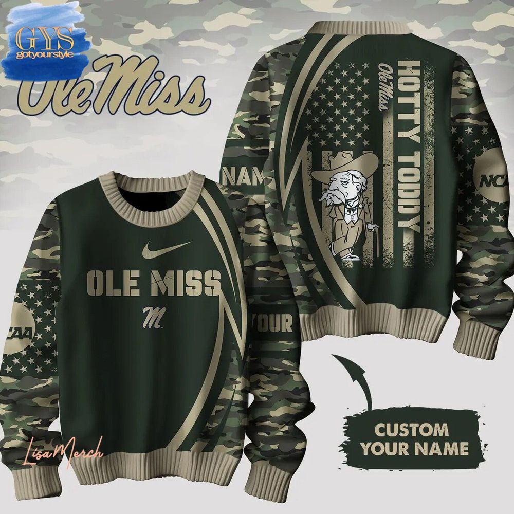 Ole Miss Hotty Toddy Camo Limited Edition Ugly Sweater