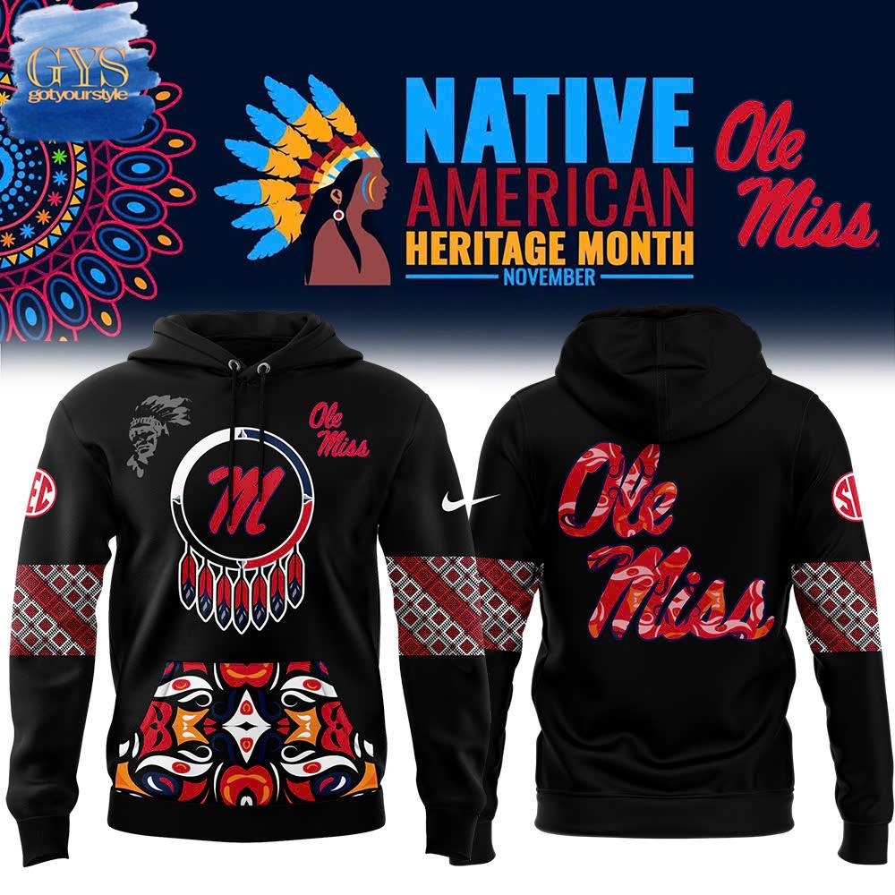 Ole Miss Rebels 2024 Native American Heritage Month Premium Limited Pullover Hoodie