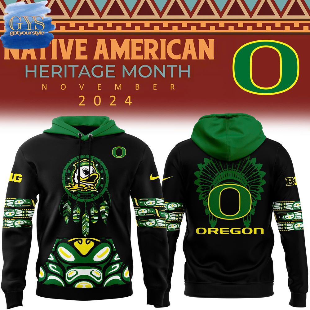 Oregon Ducks 2024 Native American Heritage Month Premium Limited Fleece Hoodie