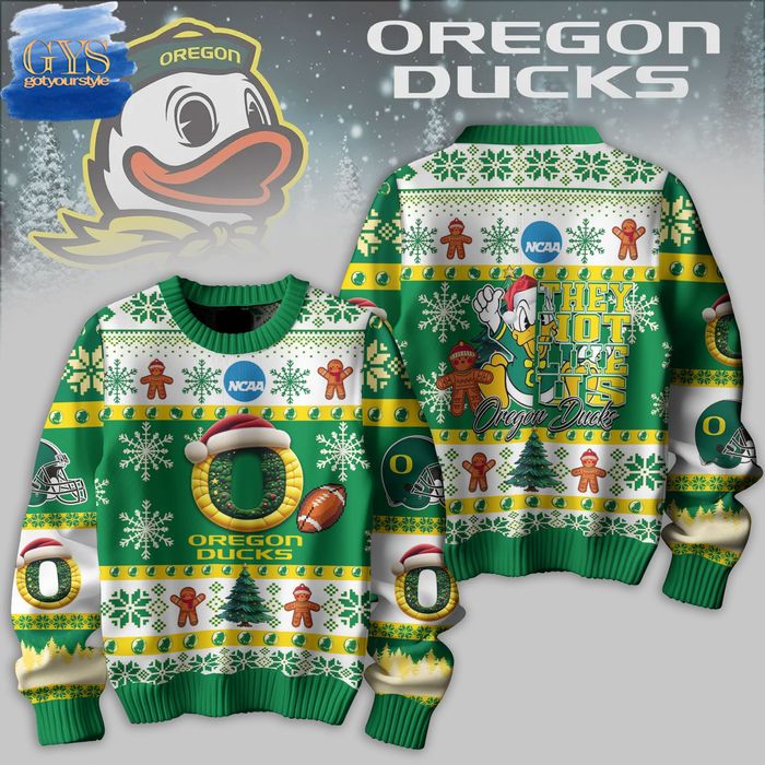 Oregon Ducks They Not Like Us Ugly Christmas Sweater