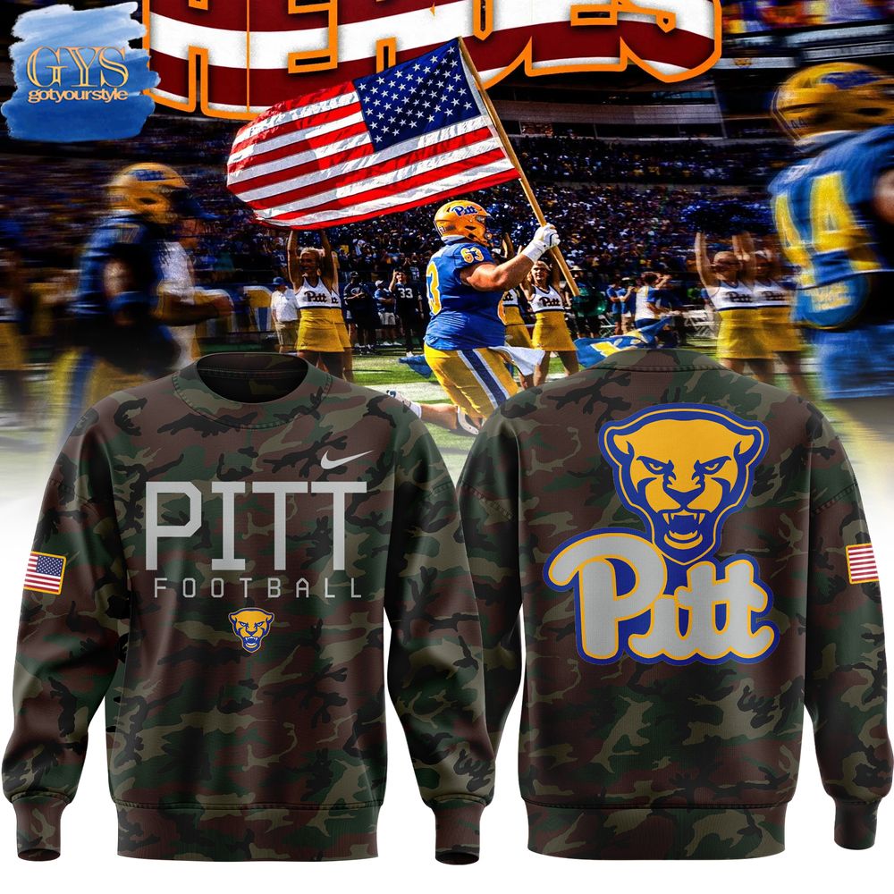 Pittsburgh Panthers 2024 Military Appreciation Camo Sweatshirt