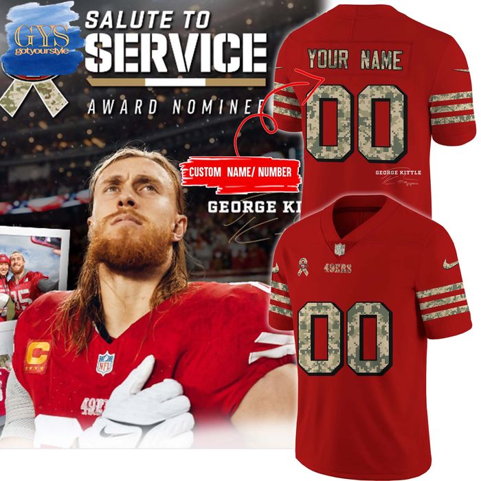 San Francisco 49ers 2024 Salute To Service George Kittle Signature Jersey