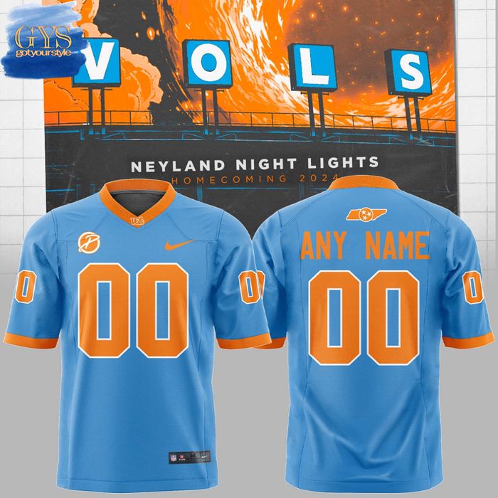 Tennessee Vols Summitt Blue Custom Football Jersey