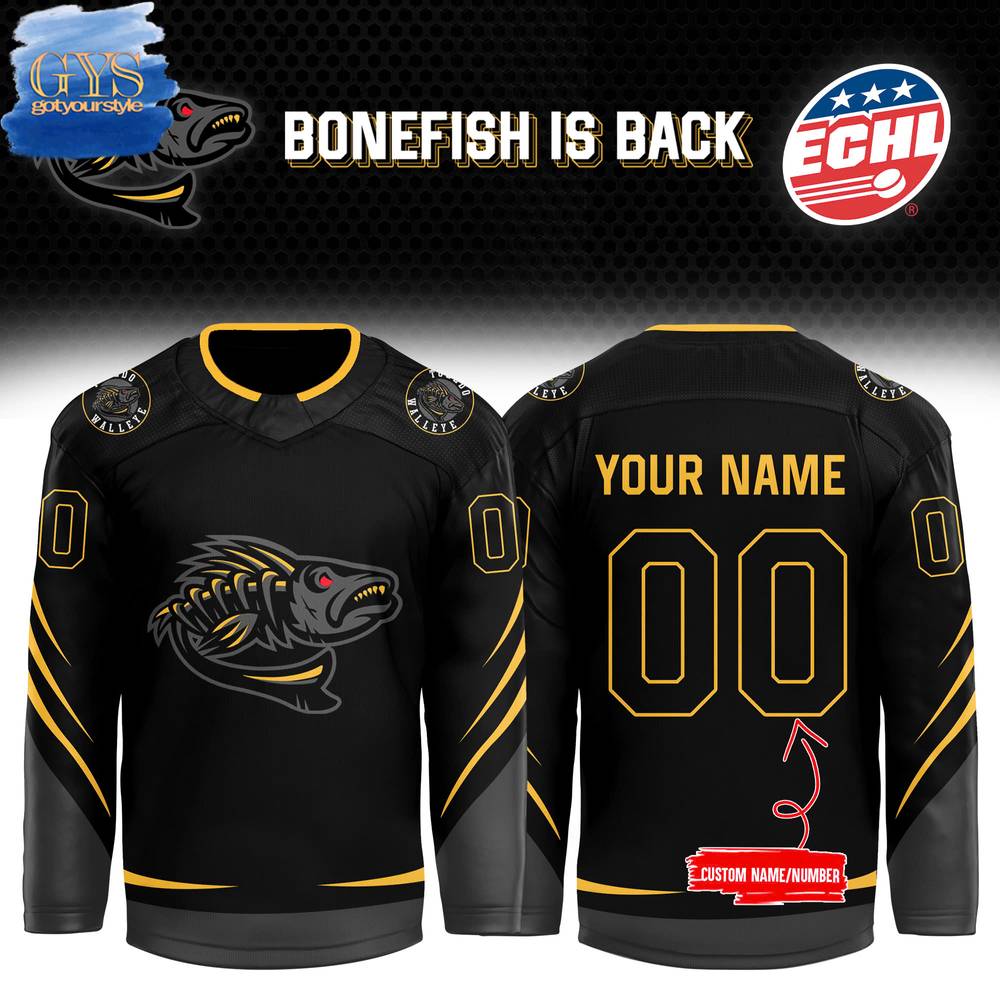 Toledo Walleye Bonefish Is Back 2024-2025 Custom Jersey