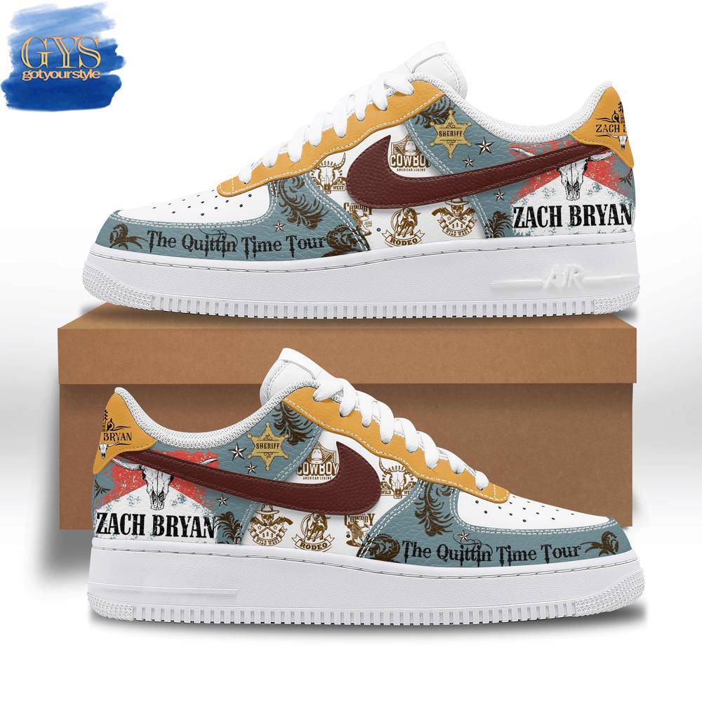 Zach Bryan The Quittin Time Tour Cowboy Limited Edition Nike Air Force 1