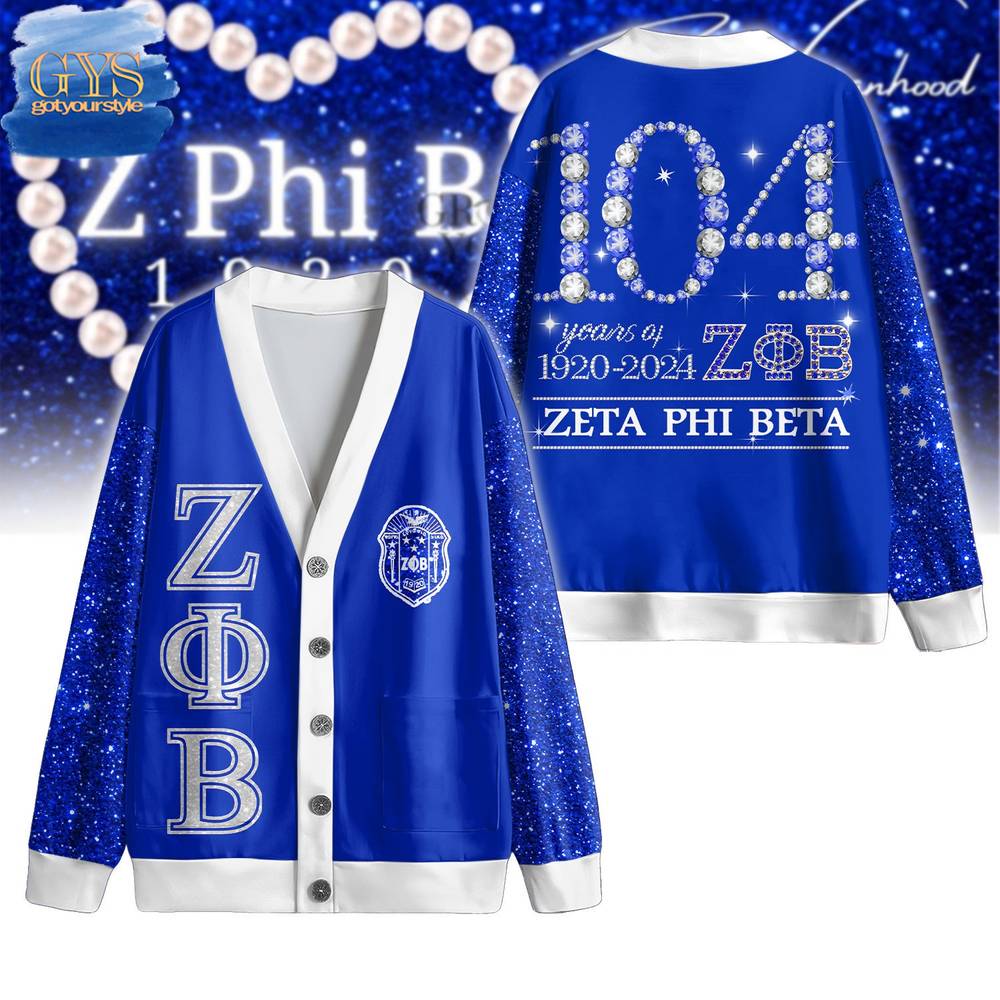 Zeta Phi Beta 104 Years Celebration Limited Printed Cardigan