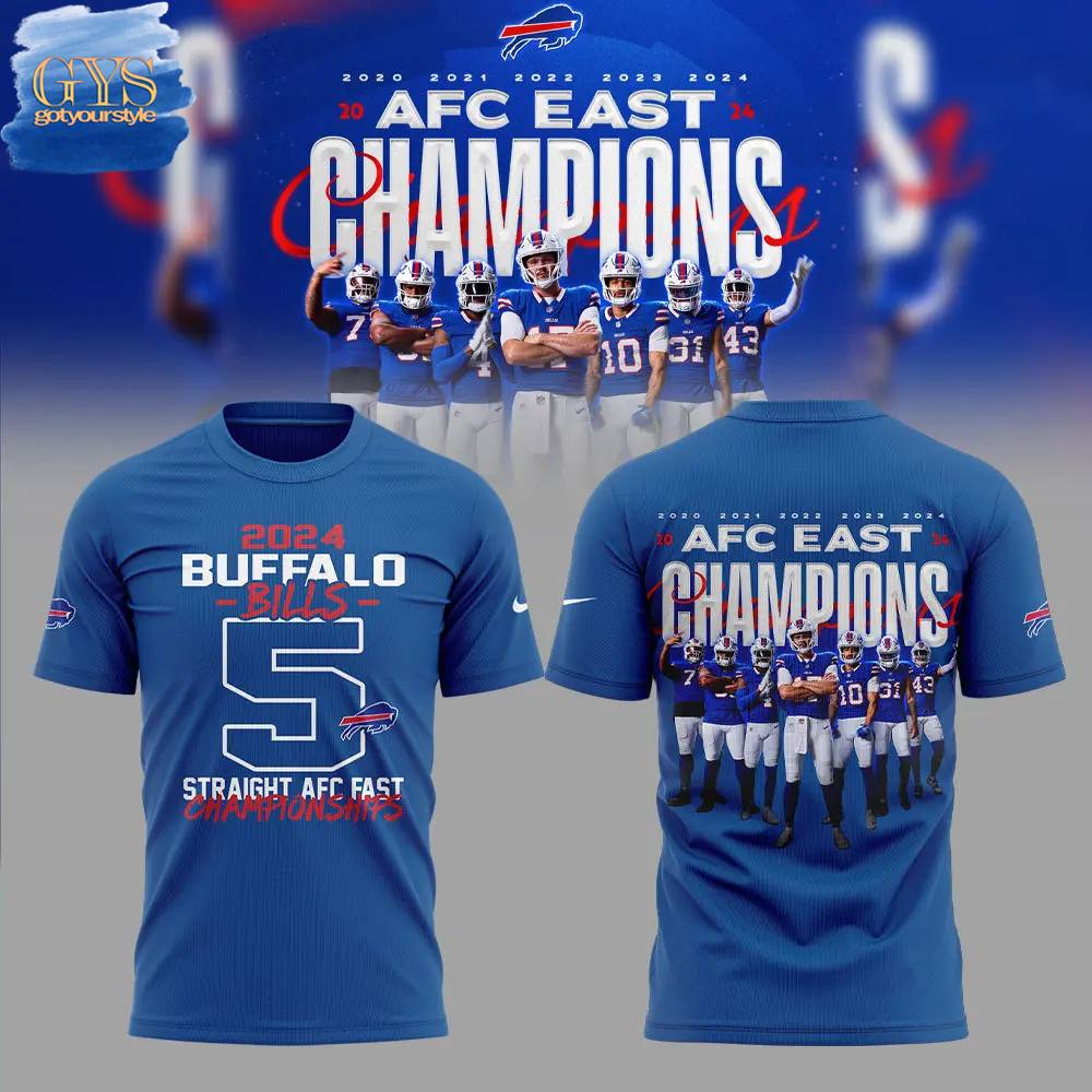 Buffalo Bills 5 Straight AFC East Division Champions Nike Shirt