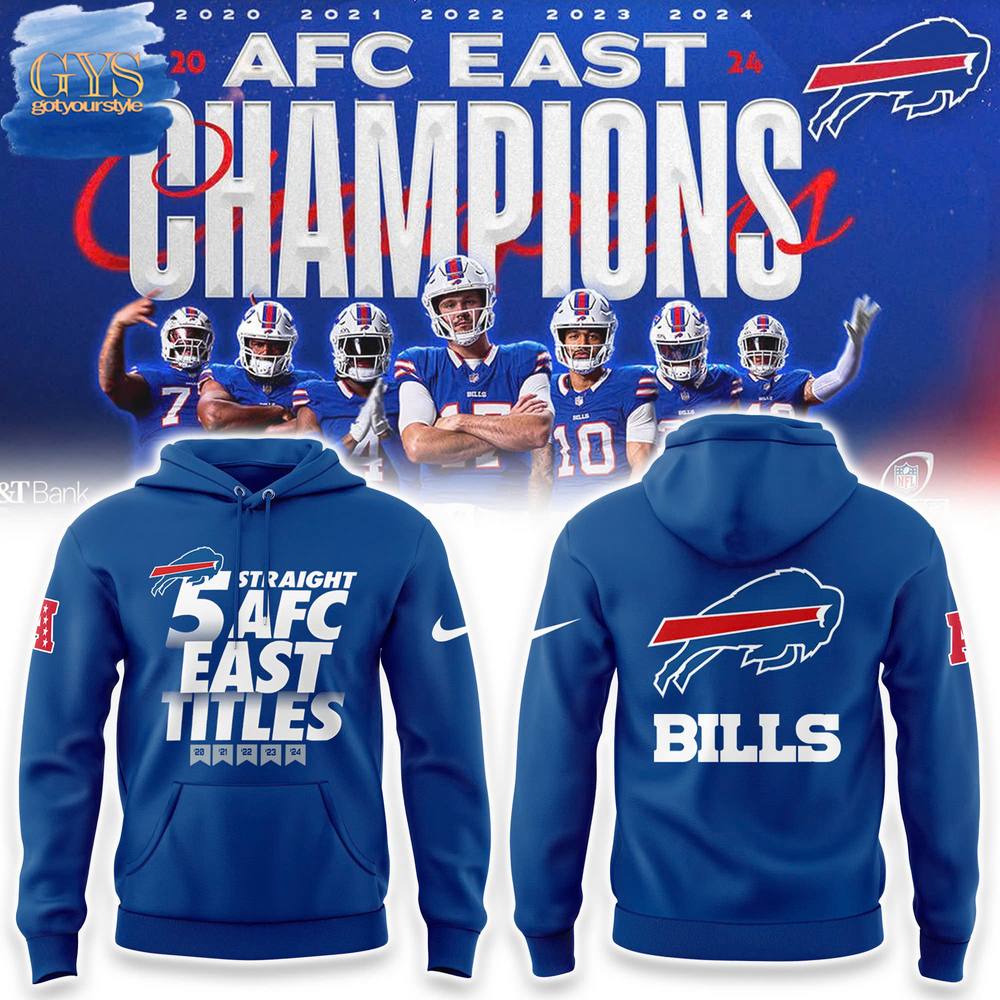 Buffalo Bills Five Straight AFC East Champions Our Time Is Now Hoodie Set