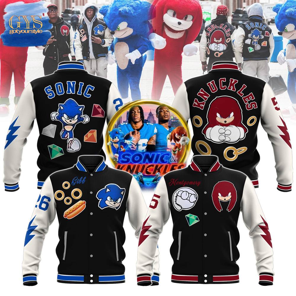 Detroit Lions Sonic And Knuckles Limited Edition Baseball Jacket