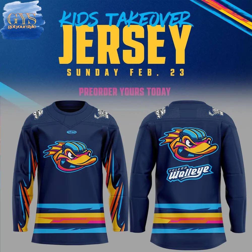 Toledo Walleye Kids Takeover Day Limited Edition Hockey Jersey