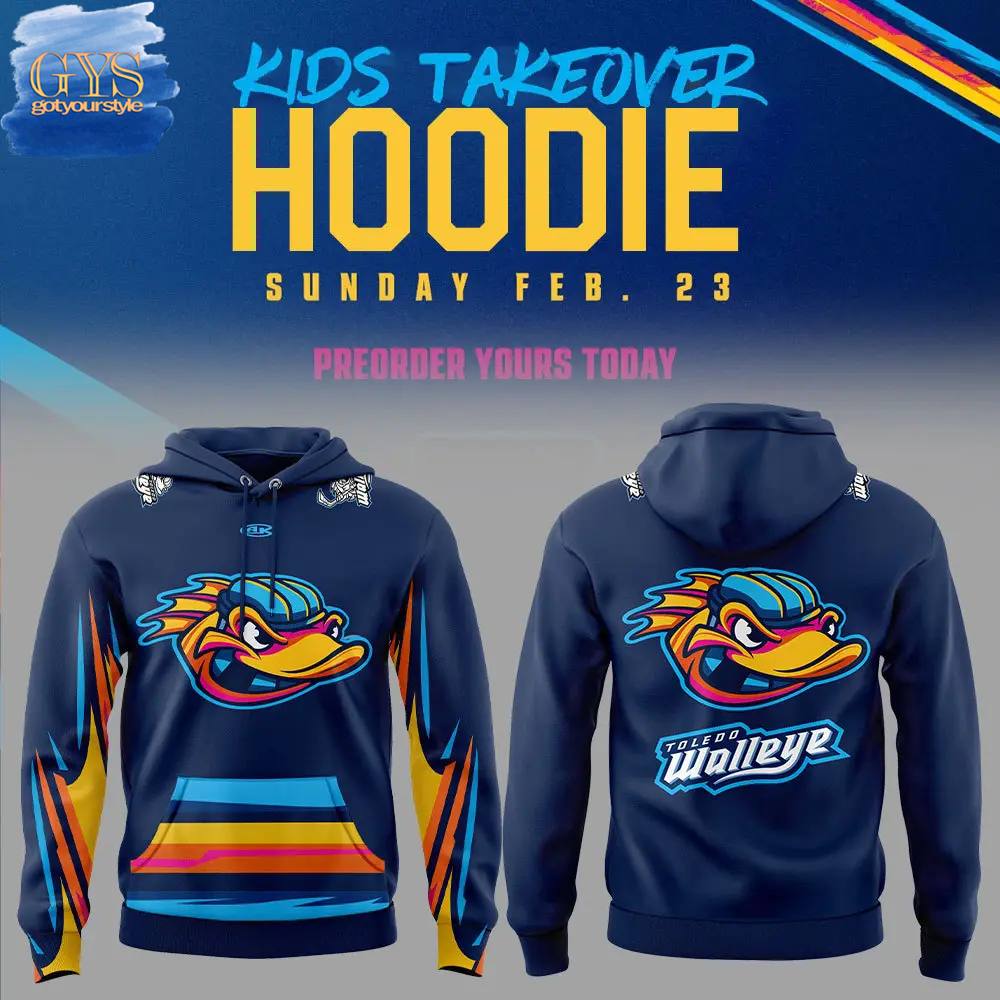 Toledo Walleye Kids Takeover Nation Child Day Limited Edition Hoodie