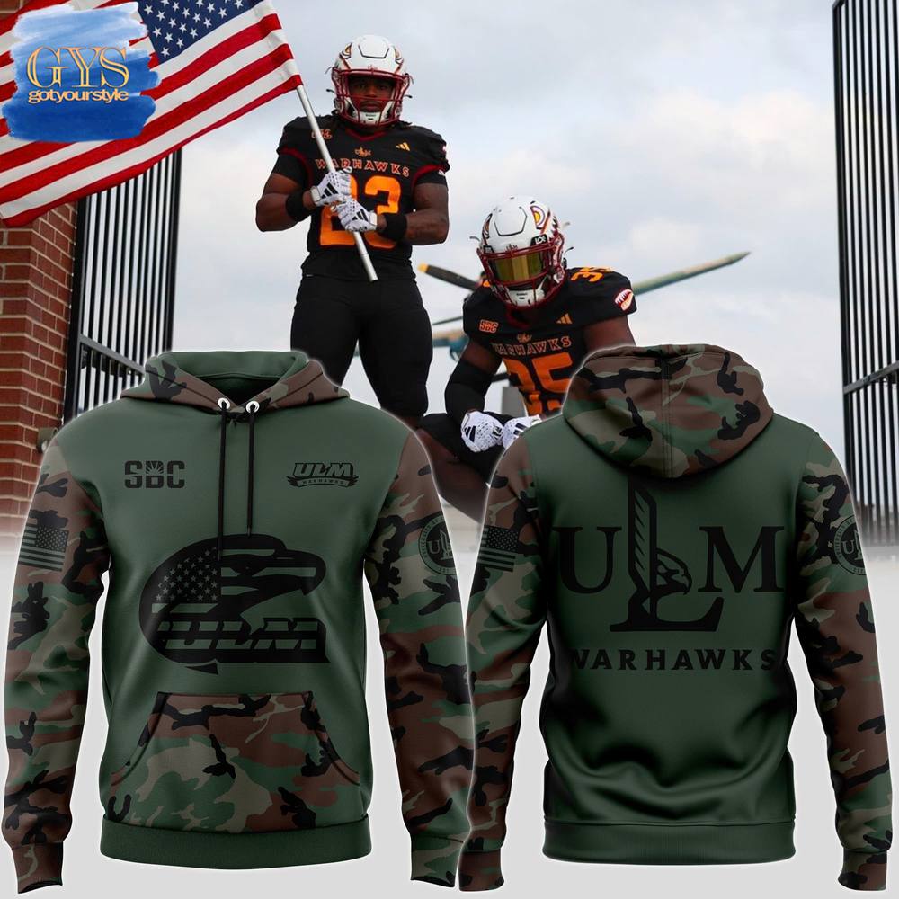 ULM Football 2024 Salute to Service Club Limited Edition Camo Hoodie