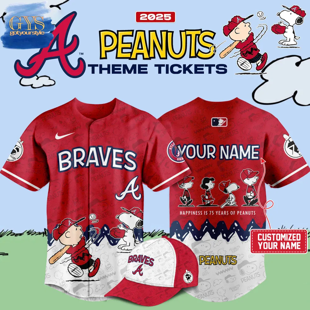 Atlanta Braves 75th Anniversary Of Peanuts Limited Edition Jersey
