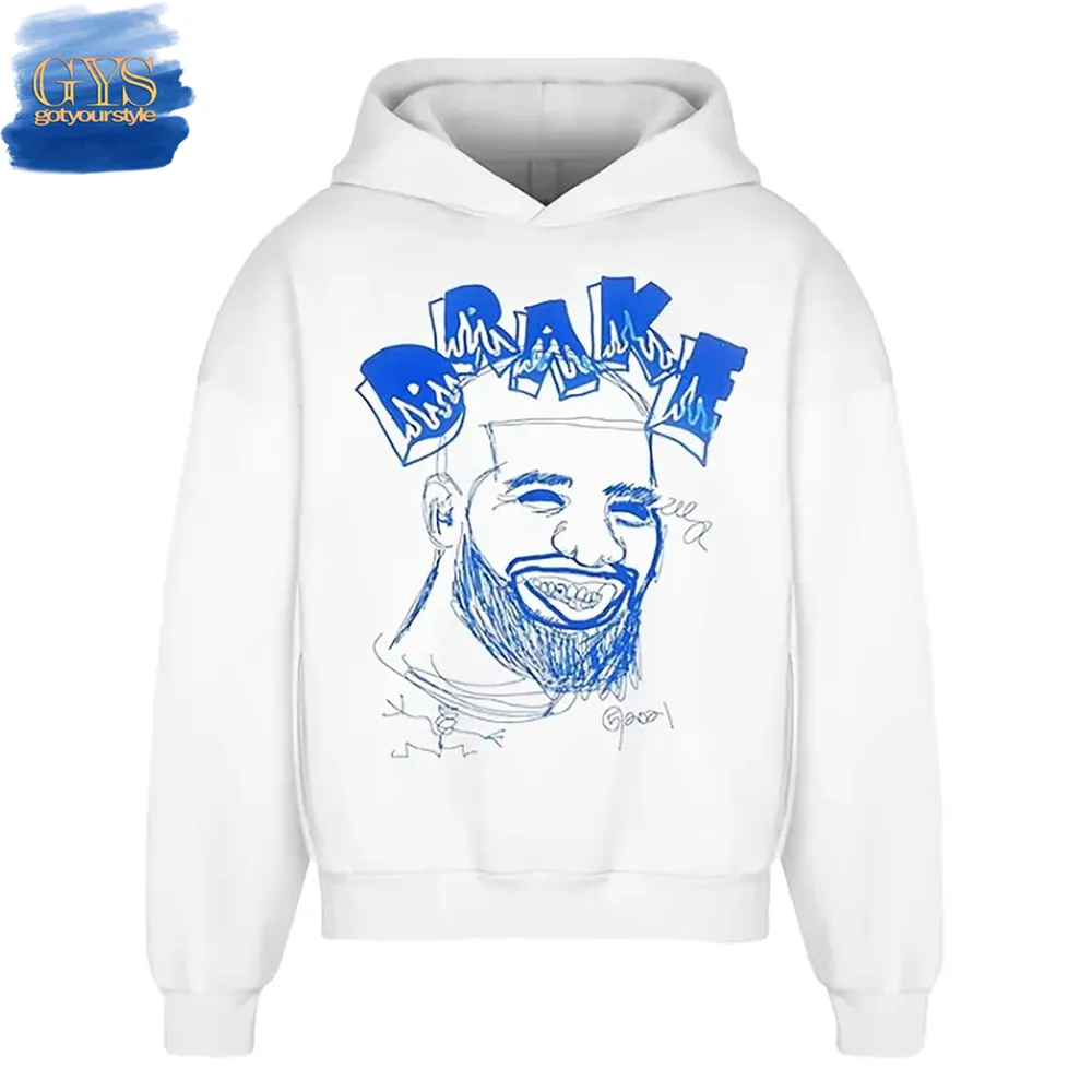 Drake Sketch White Hoodie
