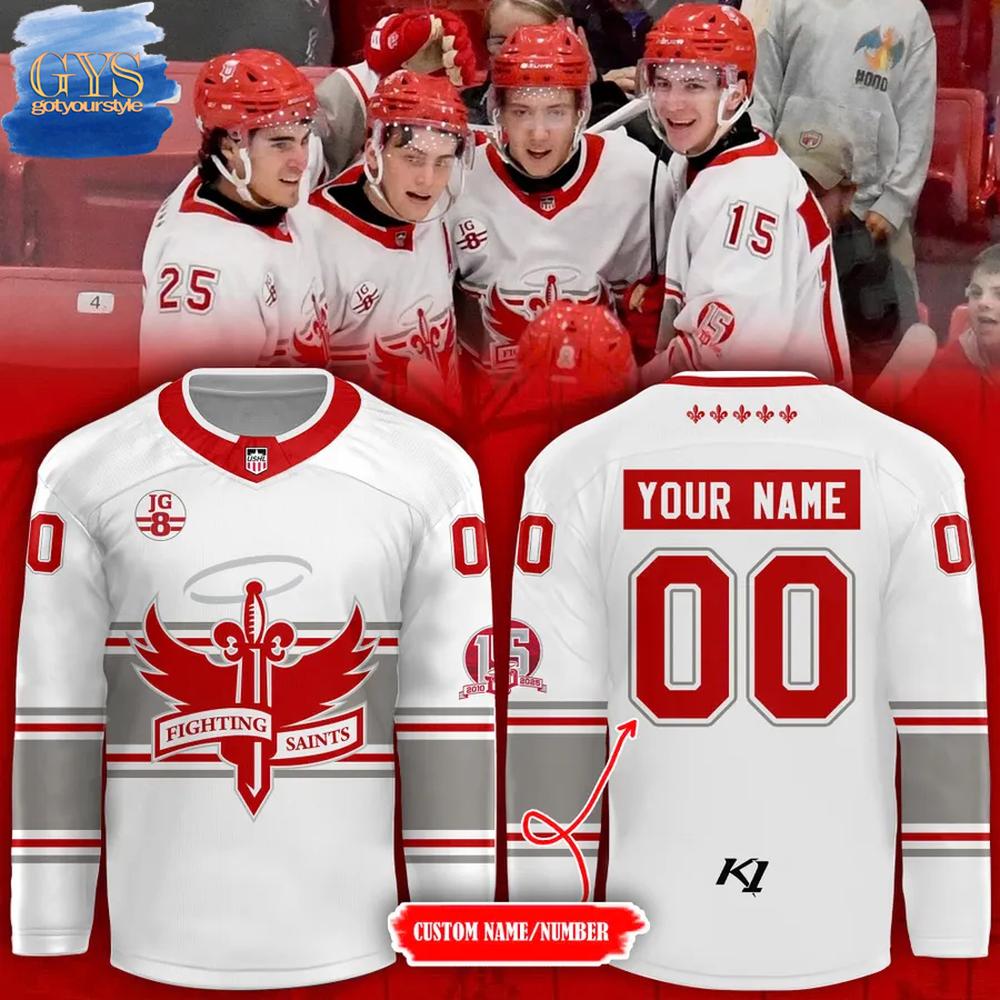 Dubuque Fighting Saints 15th Anniversary Limited Edition Hockey Jersey