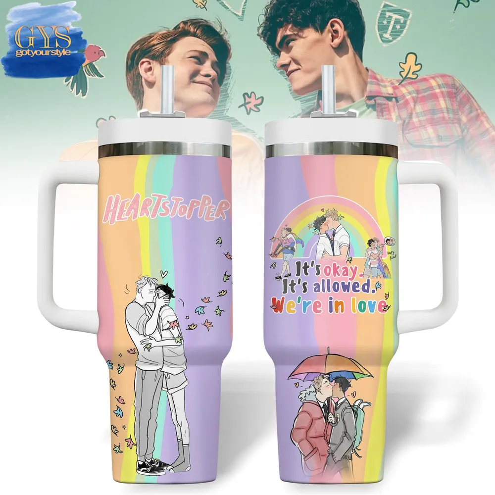 Heartstopper Netflix Series 40 Oz Handle Tumbler Cup