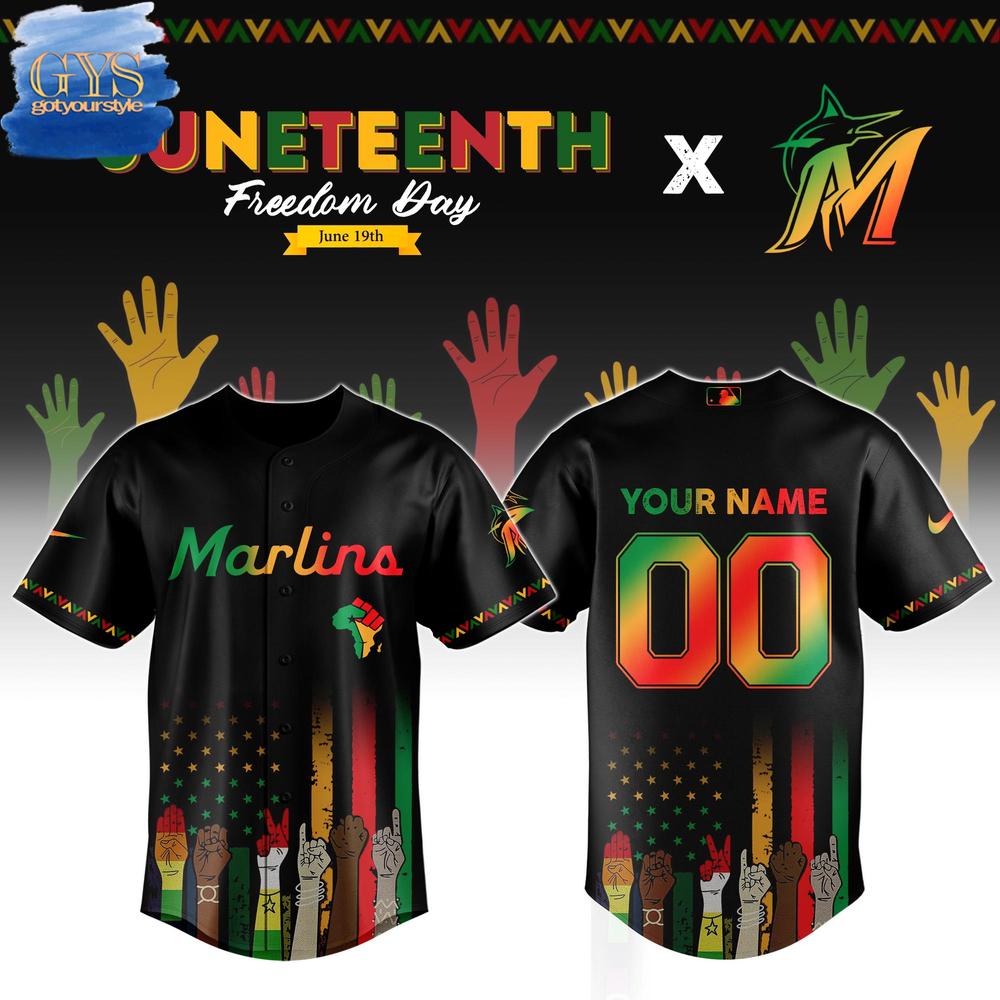 Miami Marlins MLB x Juneteenth Freedom Day Baseball Jersey