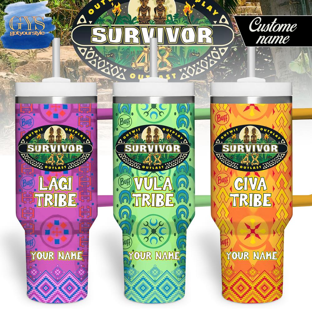 Survivor 48 Outlast Civa Tribe Limited Edition 40 Oz Handle Tumbler Cup