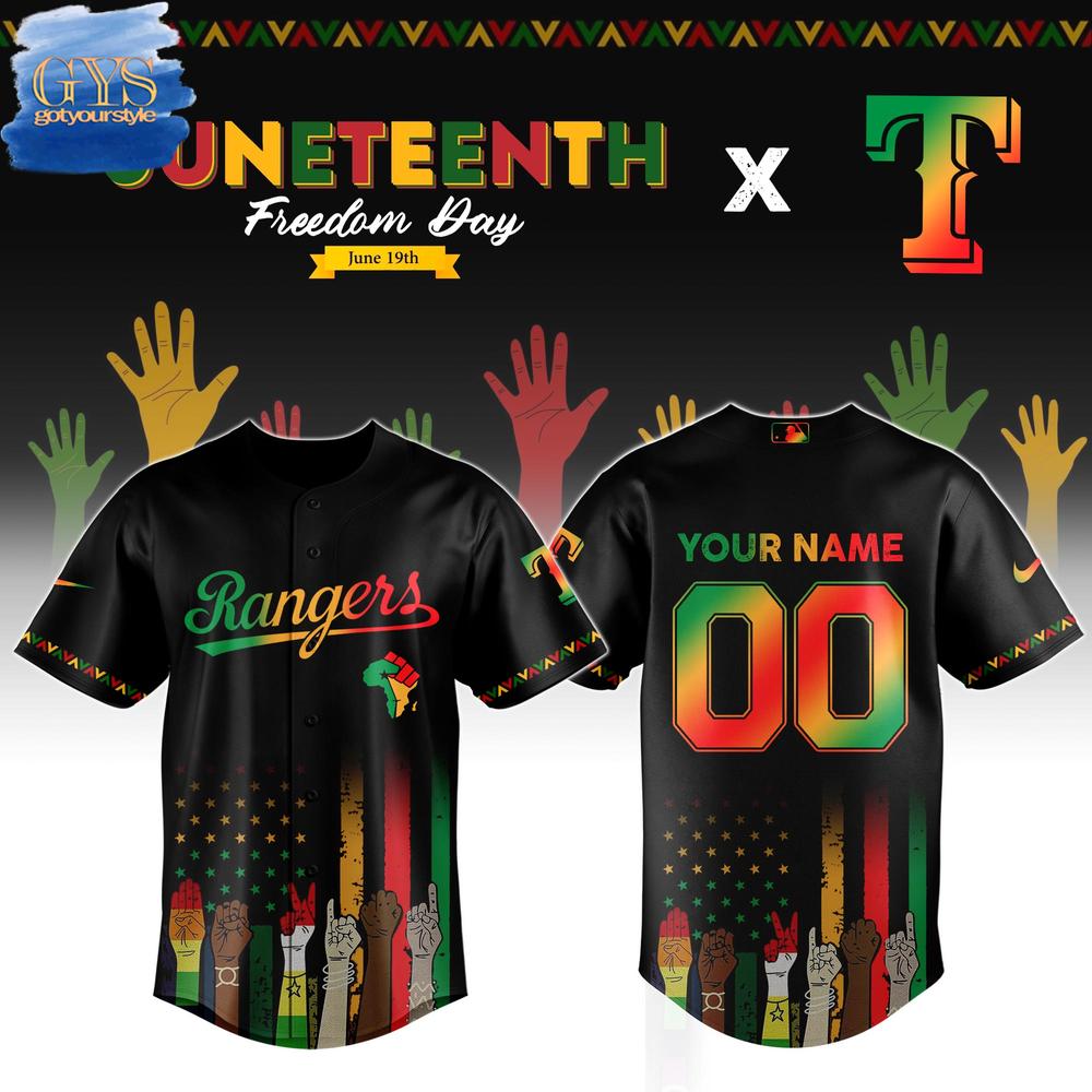 Texas Rangers MLB x Juneteenth Freedom Day Baseball Jersey