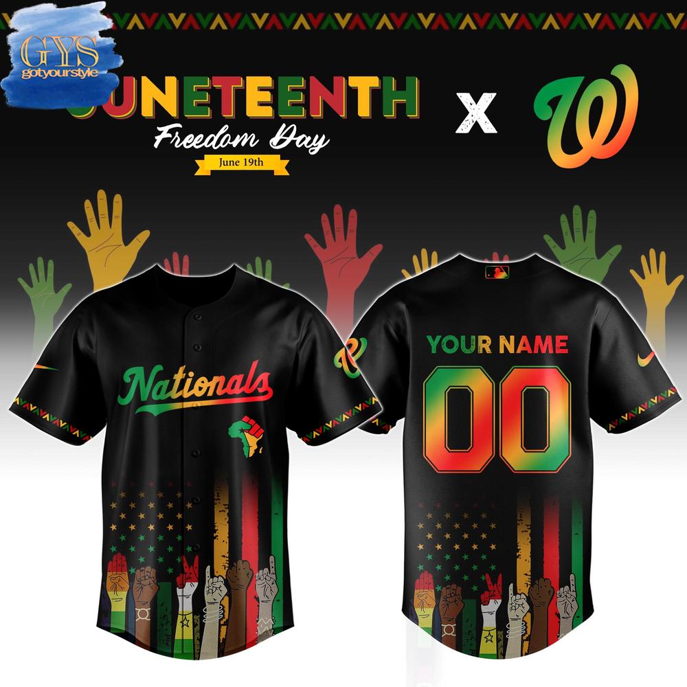 Washington Nationals MLB x Juneteenth Freedom Day Baseball Jersey
