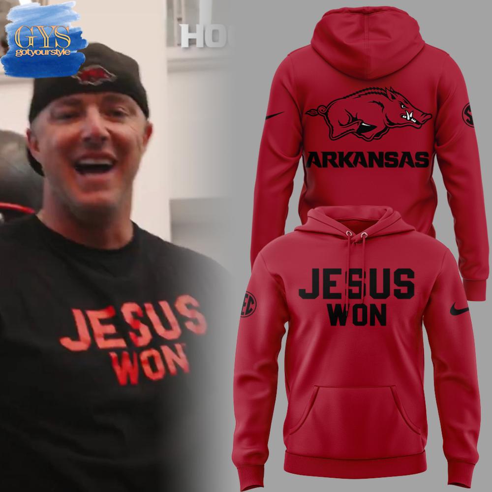Arkansas Razorbacks Jesus Won Hoodie